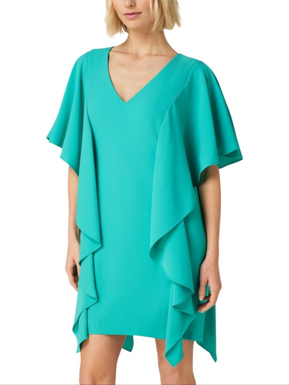 Lauren by Ralph Lauren Turquoise Kaftan Midi Dress